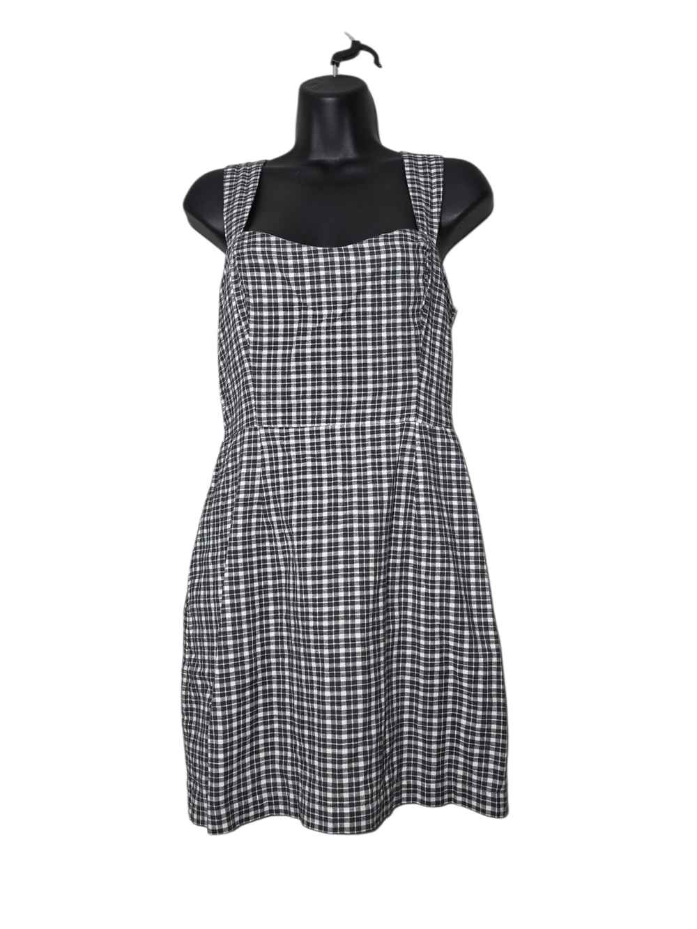 Abercrombie & Fitch Gingham Mini Dress Size SP Black White Plaid Cotton